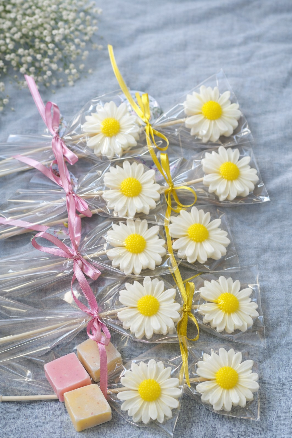 Jabón margarita en palo – Detalle para invitados
