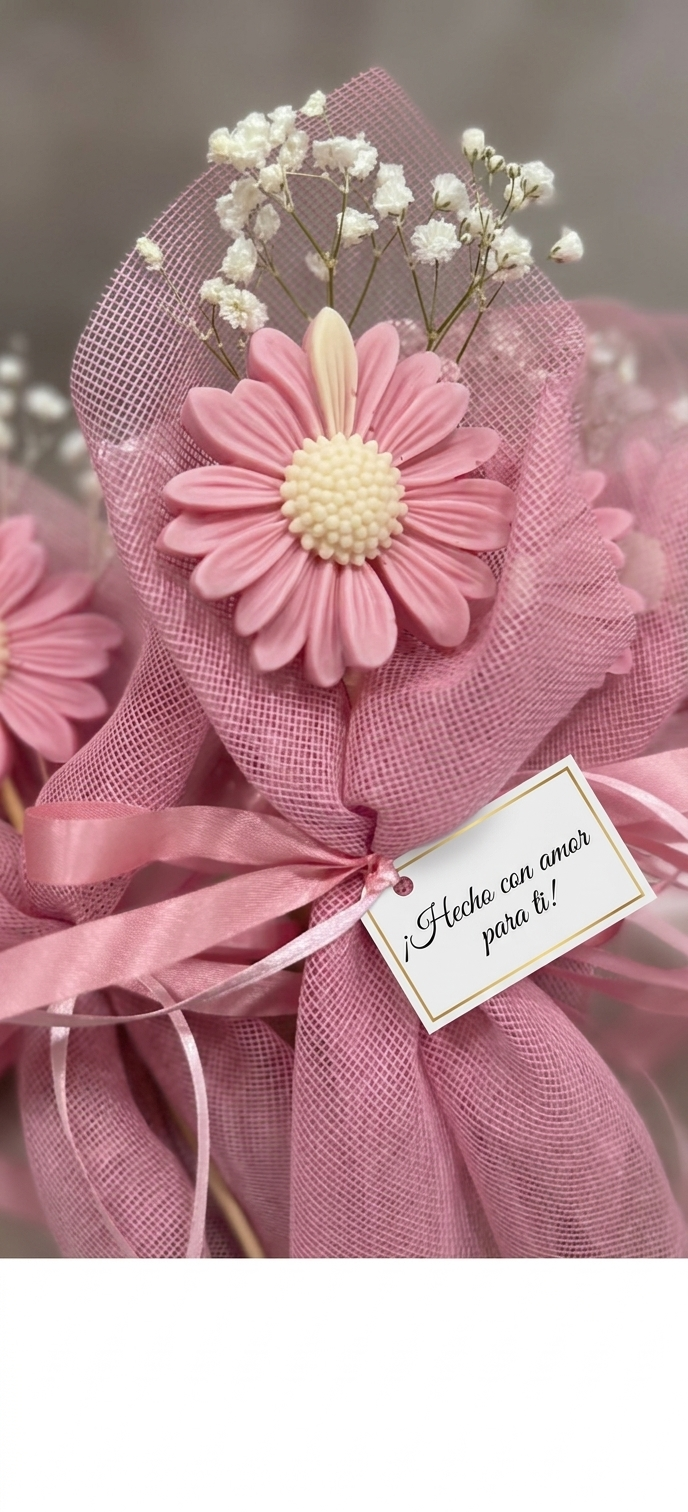 Jabón margarita personalizado – Detalle floral para eventos