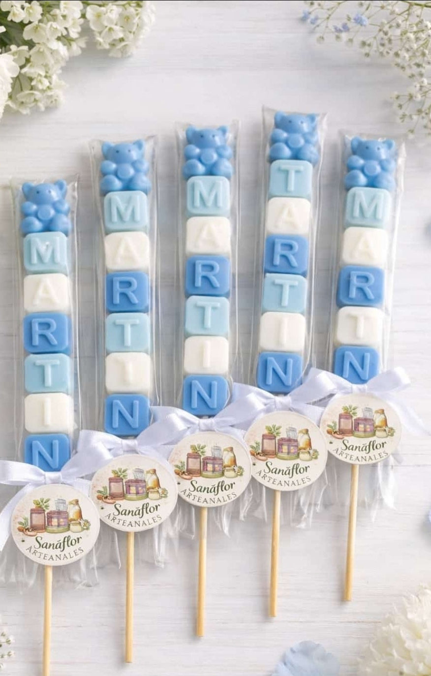 Jabón personalizado con nombre – Detalle original para bautizo y eventos