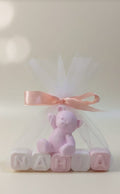 Jabón personalizado con nombre y figura (osito, león…) – Detalle para bautizo y eventos